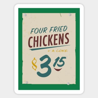 Four Fried Chickens Magnet